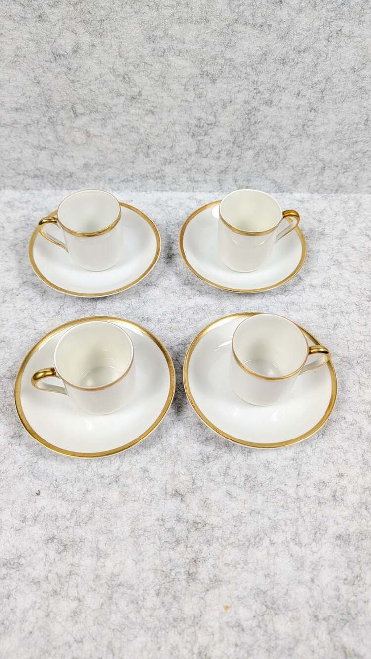 Vintage Noritake The Goldena Demitasse Espresso Cup & Saucer Set of 4 Japan